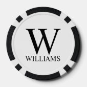 クラシックパーソナライズされたモノグラムと名前 ポーカーチップ (裏面)