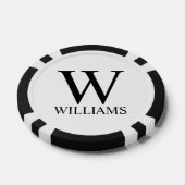 クラシックパーソナライズされたモノグラムと名前 ポーカーチップ (シングル)