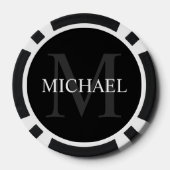 クラシックパーソナライズされたモノグラムと名前 ポーカーチップ (裏面)