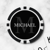 クラシックパーソナライズされたモノグラムと名前 ポーカーチップ