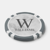 クラシックパーソナライズされたモノグラムと名前 ポーカーチップ (シングル)