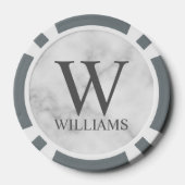クラシックパーソナライズされたモノグラムと名前 ポーカーチップ (裏面)