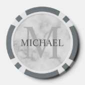クラシックパーソナライズされたモノグラムと名前 ポーカーチップ (裏面)