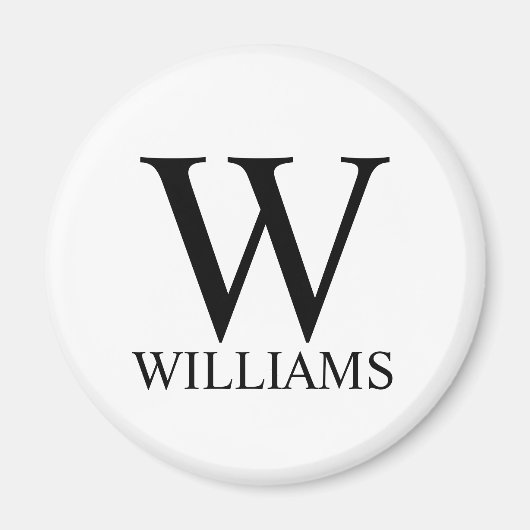 クラシックパーソナライズされたモノグラムと名前 マグネット (正面)