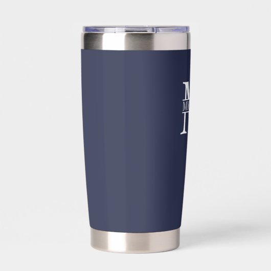 クラシックパーソナライズされたモノグラムと名前 保温保冷タンブラー (正面)