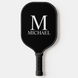クラシックパーソナライズされたモノグラム及び名前Pickleball ピックルボールラケット