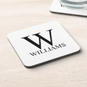 クラシックパーソナライズされたモノグラム飲料 コースター (左側)