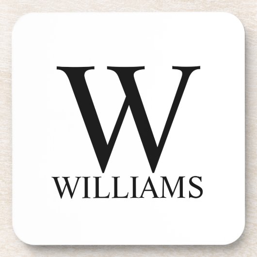 クラシックパーソナライズされたモノグラム飲料 コースター (正面)