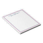 クラシックパーソナライズされた名門私立校風のNotepad |ネイビー&ピンク ノートパッド (アングル)