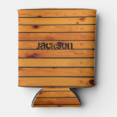 クラシックパーソナライズされた茶色の木製の船台 缶クーラー (正面)