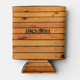 クラシックパーソナライズされた茶色の木製の船台 缶クーラー