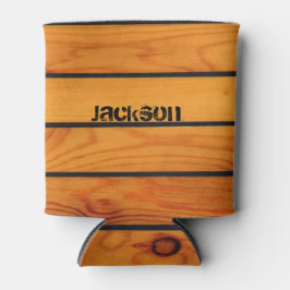 クラシックパーソナライズされた茶色の木製の船台 缶クーラー