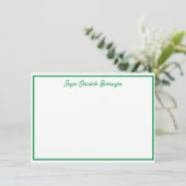 クラシックパーソナライズされたBright Green Note Card 招待状 (スタンド正面)
