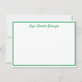 クラシックパーソナライズされたBright Green Note Card 招待状 (正面)