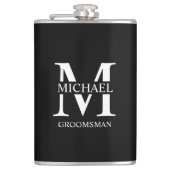 クラシックパーソナライズされたGroomsman名 フラスク (正面)