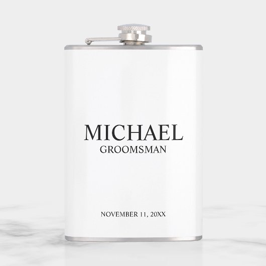 クラシックパーソナライズされたGroomsman名 フラスク