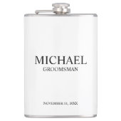 クラシックパーソナライズされたGroomsman名 フラスク (正面)