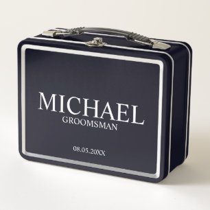 クラシックパーソナライズされたGroomsman Metal Gift Box メタルランチボックス