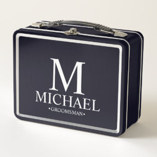 クラシックパーソナライズされたGroomsman Metal Gift Box メタルランチボックス