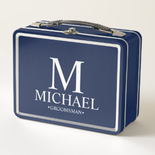 クラシックパーソナライズされたGroomsman Metal Gift Box メタルランチボックス