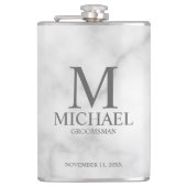 クラシックパーソナライズされたGroomsman Monogramと名前 フラスク (正面)