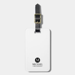 クラシックパーソナライズされたGroomsmen Monogramと名前 ラゲッジタグ