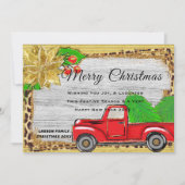 クラシックパーソナライズクリスマスレトロ赤トラック シーズンカード (正面)