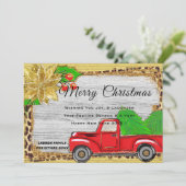 クラシックパーソナライズクリスマスレトロ赤トラック シーズンカード (スタンド正面)