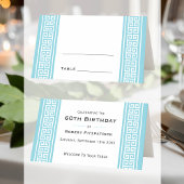 クラシックパーティー青カスタムい折り畳みテーブル プレイスカード