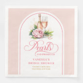 クラシックパールとプロセッコのナプキン 編集可能 (正面)