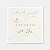 クラシックパールエレガントベイビーシャワー スタンダードカクテルナプキン (正面)