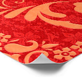 クラシックビクトリアンオーナメント、赤および ポスター (角)