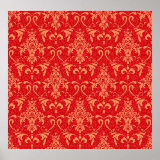 クラシックビクトリアンオーナメント、赤および ポスター (正面)