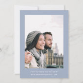 クラシックビクトリアンフランスのダスティブルーフローラ結婚ズ セーブザデート (裏面)