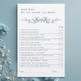 クラシックビクトリアンフランスの青ブライダルシャワーゲーム