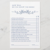 クラシックビクトリアンフランスの青ブライダルシャワーゲーム (正面)