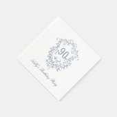 クラシックビクトリアンフランスのBlue 90thバースデーパーティー スタンダードカクテルナプキン (角)