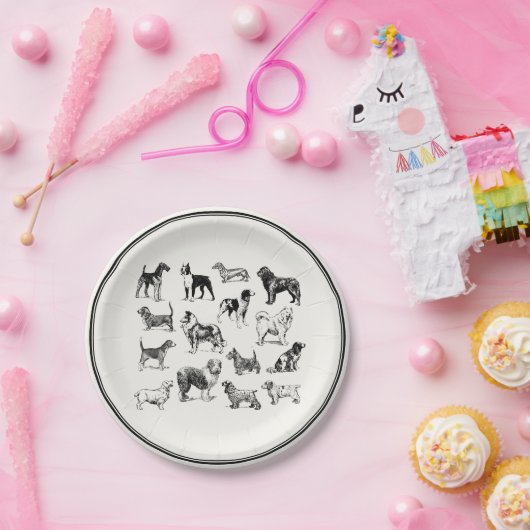 クラシックビクトリアン犬のヴィンテージ品種 ペーパープレート (パーティー)