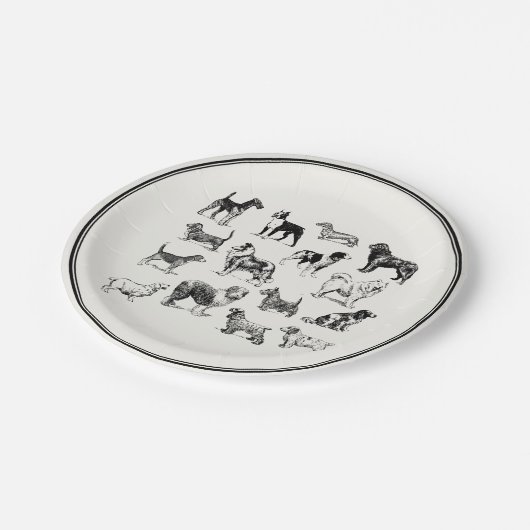 クラシックビクトリアン犬のヴィンテージ品種 ペーパープレート (アングル)