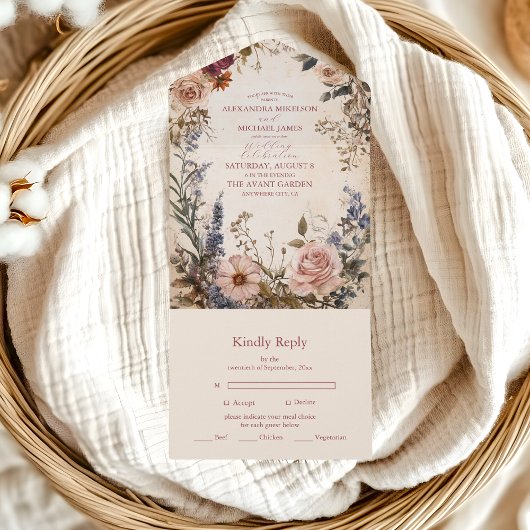 クラシックビクトリアン王室のフローラ結婚s オールインワン招待状