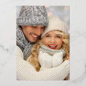 クラシックビクトリアンFrame Christmas写真金ゴールド 箔シーズンカード (裏面)