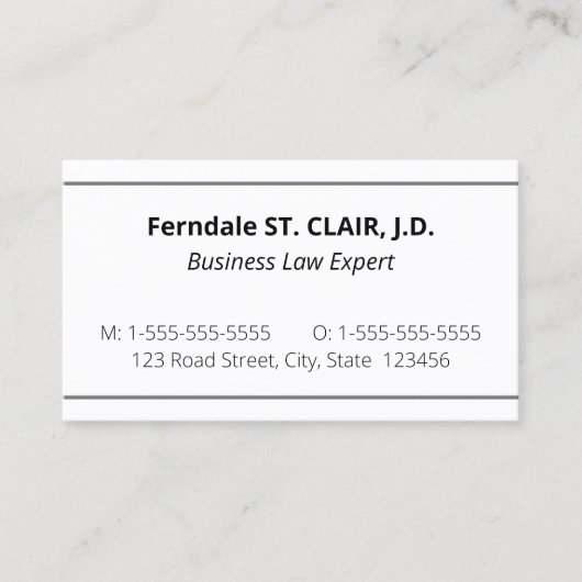 クラシックビジ伝統的ネスカード 名刺 (正面)