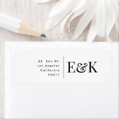 クラシックビッはっきりしたグモノグラムエレガント差出人住所 ラベル (インサイチュ)