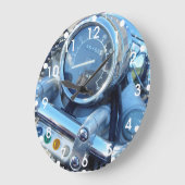クラシックビラゴオートバイダッシュ大型ラウンドクロック ラージ壁時計 (傾斜)