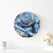 クラシックビラゴオートバイダッシュ大型ラウンドクロック ラージ壁時計 (ホーム)