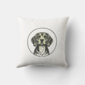 "クラシックビーグルドッグポートレート-ヴィンテージスタイルアートP クッション (裏面)