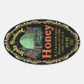 クラシックビーハイブローカルハニージャー 楕円形シール (正面)