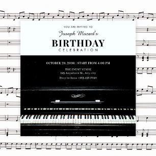 クラシックピアノの誕生日 招待状