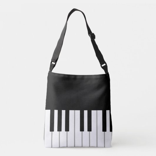 クラシックピアノの鍵盤音パーソナライズされた楽 クロスボディバッグ (裏面)