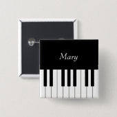 クラシックピアノの鍵盤音パーソナライズされた楽 缶バッジ (正面&裏面)